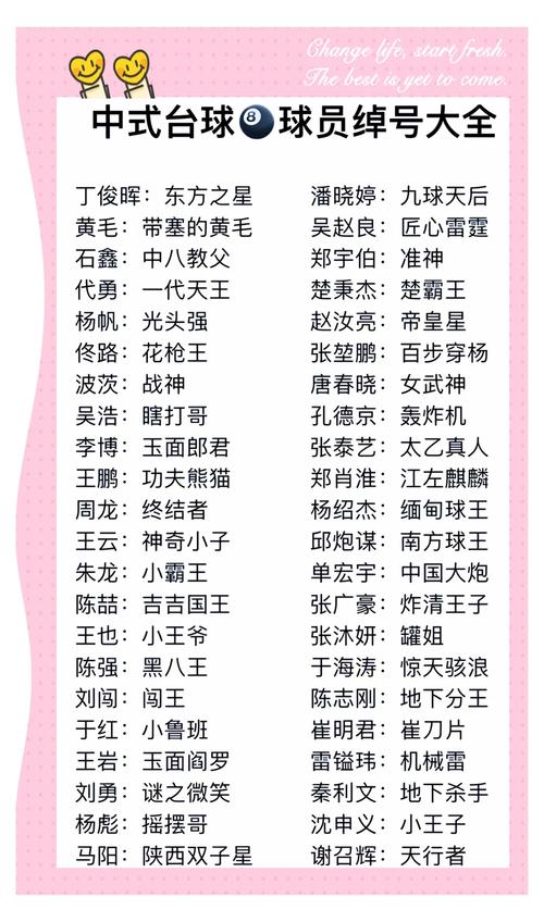 中式台球排名前十