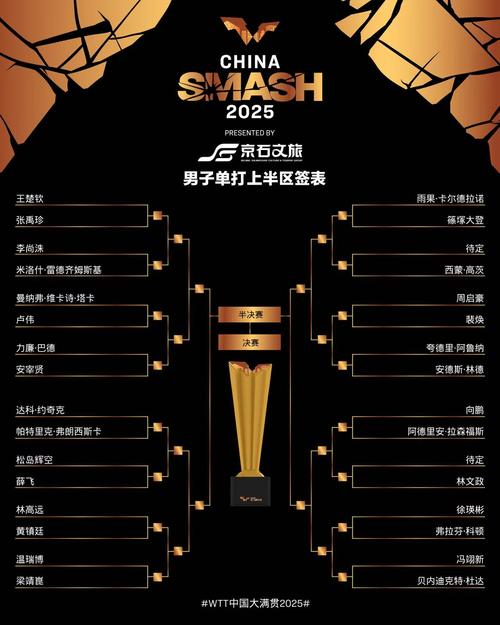 男单乒乓球半决赛名单公布