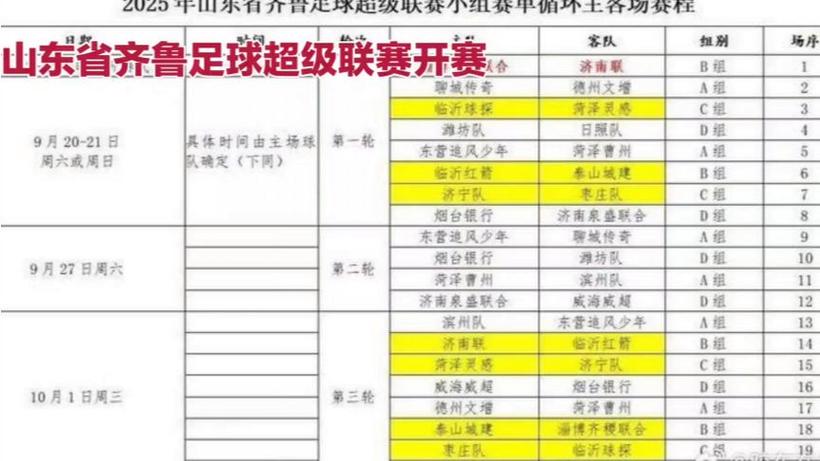 中超联赛山东鲁能比赛赛程