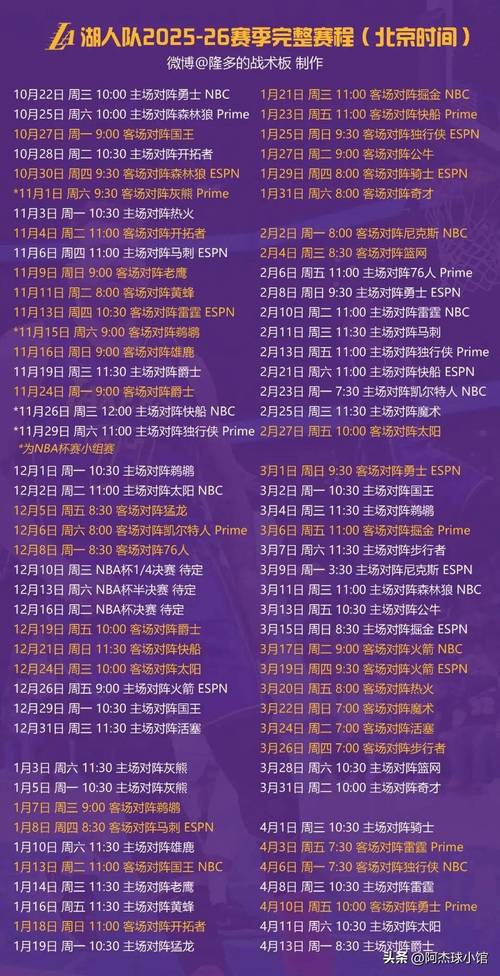湖人比赛几点开始