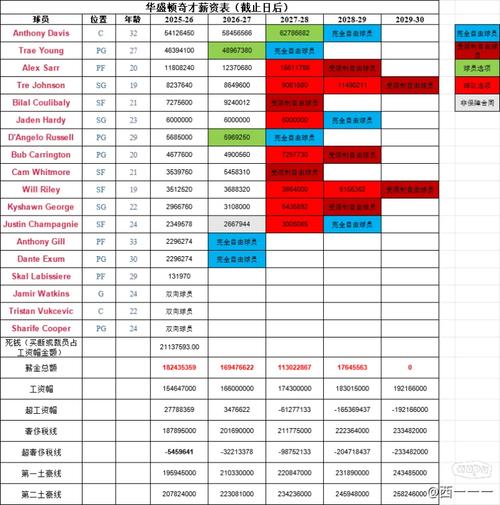 华盛顿奇才球员名单