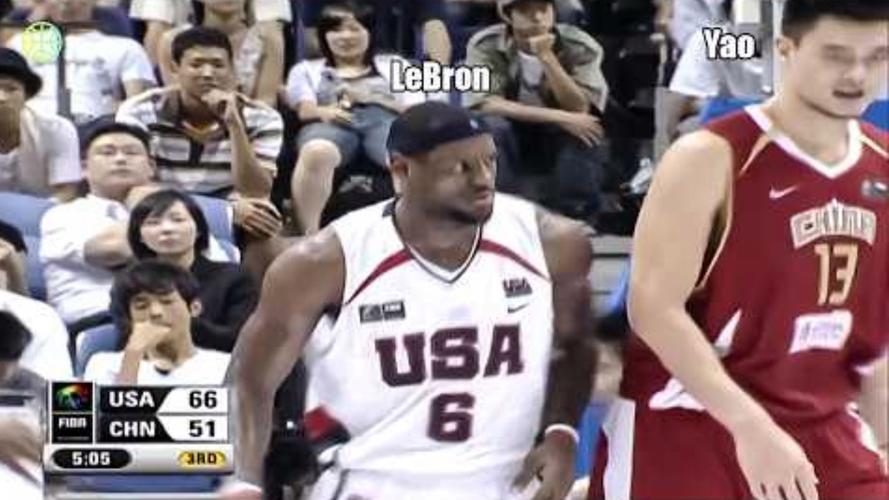 中国男篮对美国男篮热身赛第二场